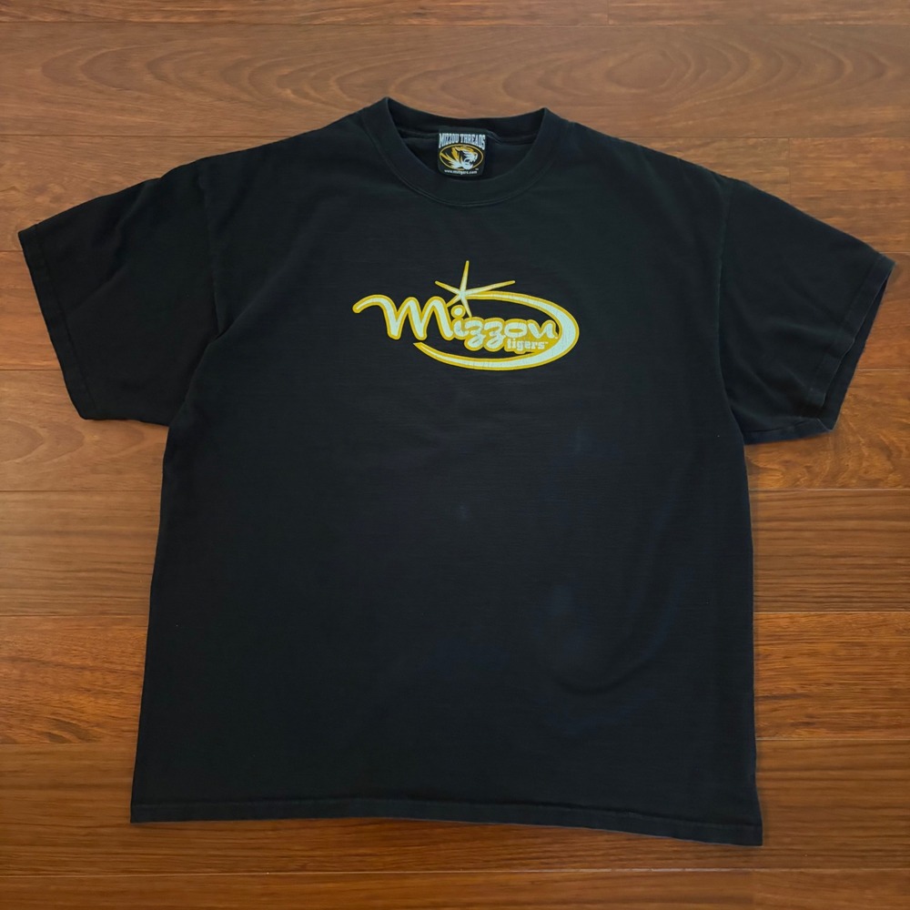 Mizzou Threads Mens Missouri Tigers T-Shirt XL Black Graphic Short Sleeve Cotton